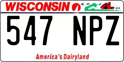 WI license plate 547NPZ