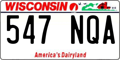 WI license plate 547NQA
