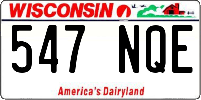 WI license plate 547NQE