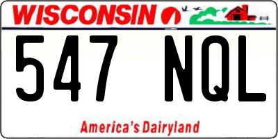 WI license plate 547NQL