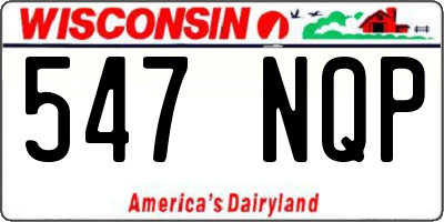 WI license plate 547NQP