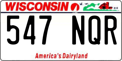 WI license plate 547NQR