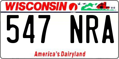WI license plate 547NRA
