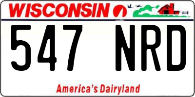 WI license plate 547NRD