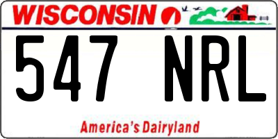 WI license plate 547NRL