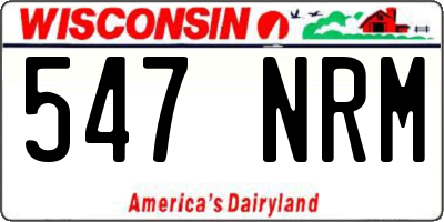 WI license plate 547NRM