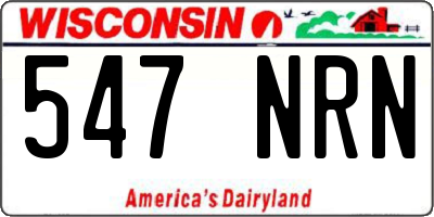 WI license plate 547NRN