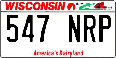 WI license plate 547NRP