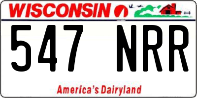 WI license plate 547NRR