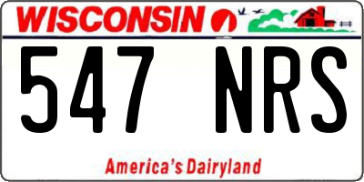WI license plate 547NRS