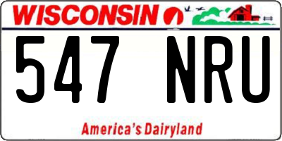 WI license plate 547NRU