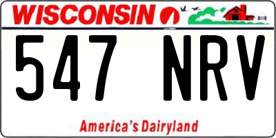 WI license plate 547NRV