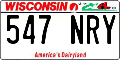WI license plate 547NRY