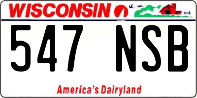 WI license plate 547NSB