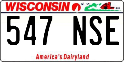 WI license plate 547NSE