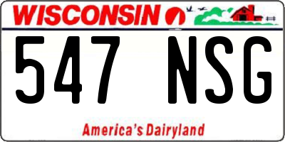 WI license plate 547NSG