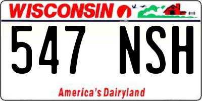 WI license plate 547NSH