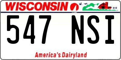 WI license plate 547NSI