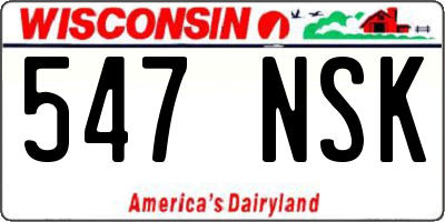 WI license plate 547NSK