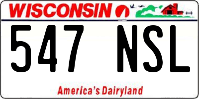 WI license plate 547NSL
