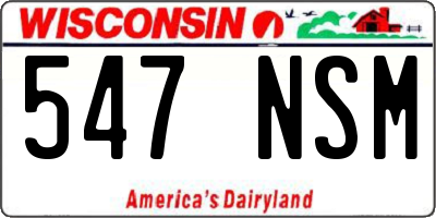 WI license plate 547NSM