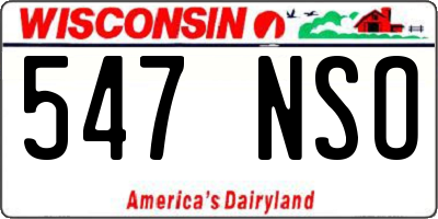 WI license plate 547NSO
