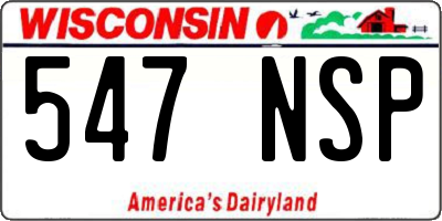 WI license plate 547NSP