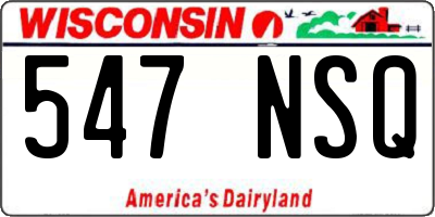 WI license plate 547NSQ