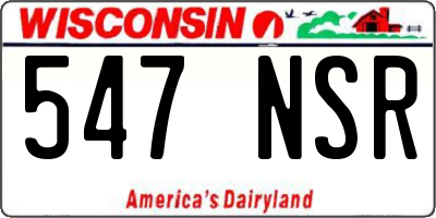 WI license plate 547NSR
