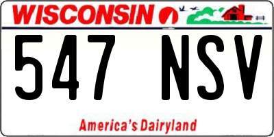 WI license plate 547NSV