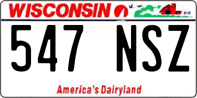WI license plate 547NSZ