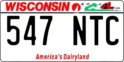 WI license plate 547NTC