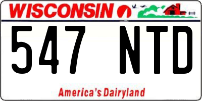 WI license plate 547NTD