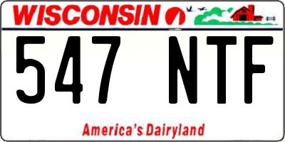WI license plate 547NTF
