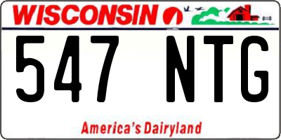 WI license plate 547NTG