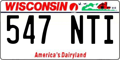 WI license plate 547NTI
