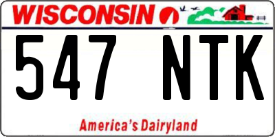 WI license plate 547NTK