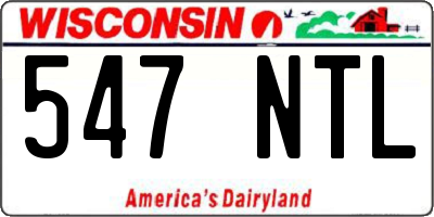 WI license plate 547NTL