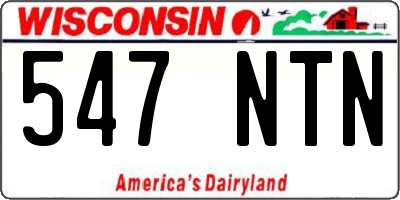 WI license plate 547NTN