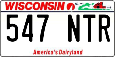 WI license plate 547NTR