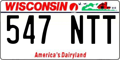 WI license plate 547NTT