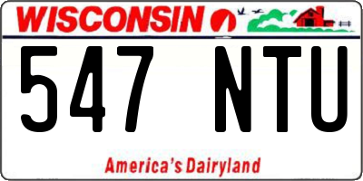 WI license plate 547NTU