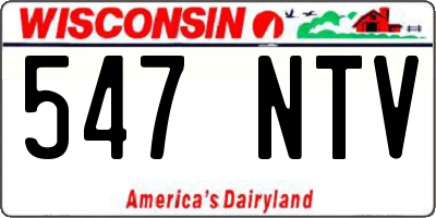 WI license plate 547NTV