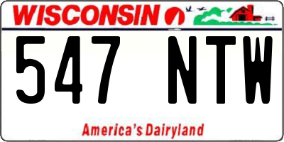 WI license plate 547NTW