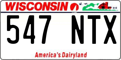 WI license plate 547NTX