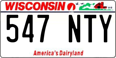 WI license plate 547NTY