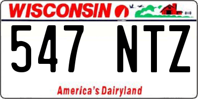 WI license plate 547NTZ