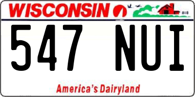 WI license plate 547NUI