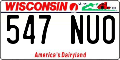 WI license plate 547NUO