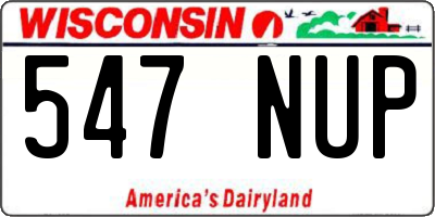 WI license plate 547NUP